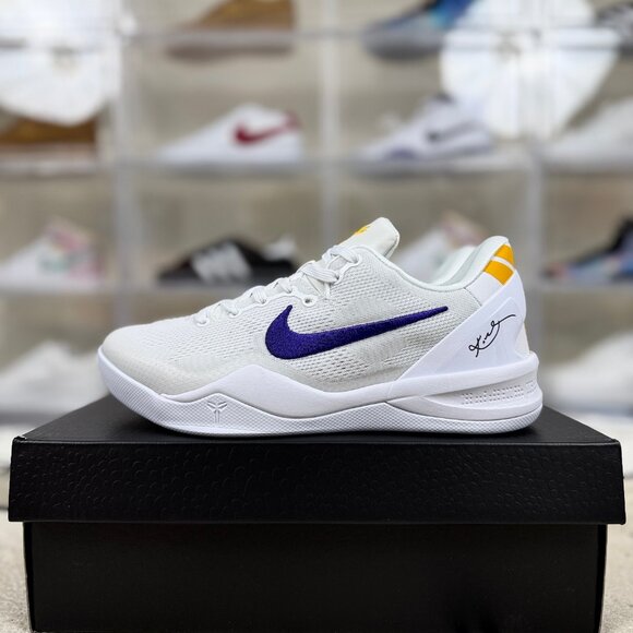 Men’s Size 10-Nike Kobe 8 Protro White Court Purple Lakers Home HF9550-100 main image 8